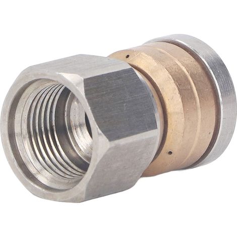 Buse de vidange pour nettoyeur haute pression 5000 PSI, mini-buse compacte et durable, buse rotative à jet de vidange avec insert en cuivre - Trois buses arrière (1/5)