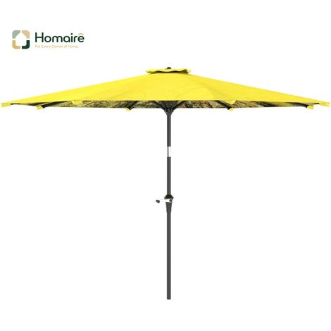 HOMAIRE Sonnenschirm achteckig Gelb Ø300 cm avec Handkurbel