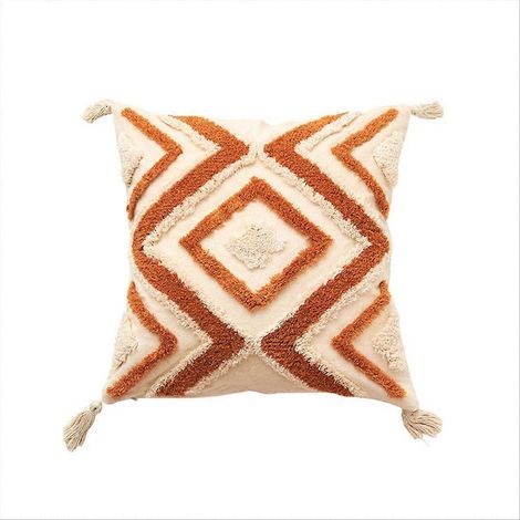 Dekoratives Kissen im Boho-Stil, 45 x 45 cm, eleganter Landhaus-Sofabezug (1/5)