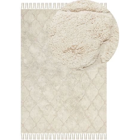 Teppich SILCHAR Beige 140 x 200 cm Baumwolle
