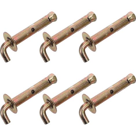 Boulons d'expansion M10x100 fer 3 ensembles pour crochet de support chauffe-eau, montage polyvalent sur murs en plâtre et briques, système anti-desserrage pour chauffe-eau (1/5)
