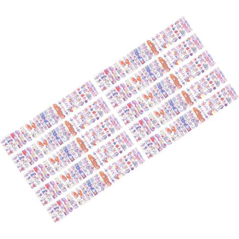 10 feuilles de ruban adhésif PET long, autocollants décoratifs mignons de style dessin animé pour calendrier, type 15 (1/5)