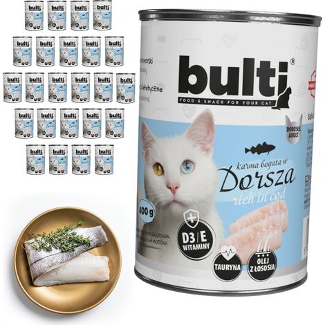 Aliment humide pour chat BULTI, boîte de 24 x 400 g (1/2)