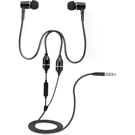 Casque audio stéréo FC12, 35 mm, oreillettes anti-radiations, réduction du bruit, commande filaire, micro intégré, pour téléphone (1/4)