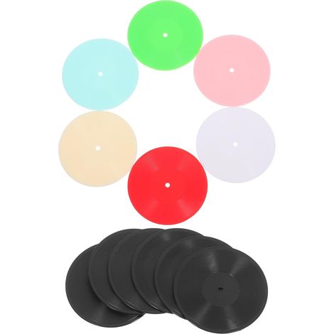 12pièces Mini Disques Vinyles pour Décoration de Maison de Poupée Accessoires Réalistes pour Aménagement Spatial Ornement de Disque Miniature (1/5)