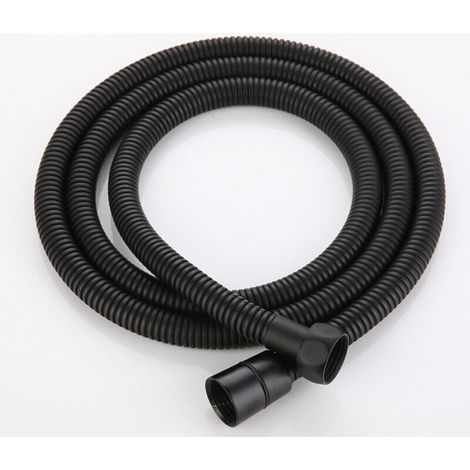 Flexible de Douche 1.5M Noir Mat, Tuyau de Douche Universel en Acier Inoxydable Cable de Douche, Anti-Explosion et Anti-Torsion (1/4)