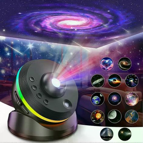 1 Stück 13-in-1 Sternenprojektor, Nachtlicht, Galaxienprojektor, Schlafzimmer-Planetariumsprojektor mit Timer und Rotationsfunktion (1/4)