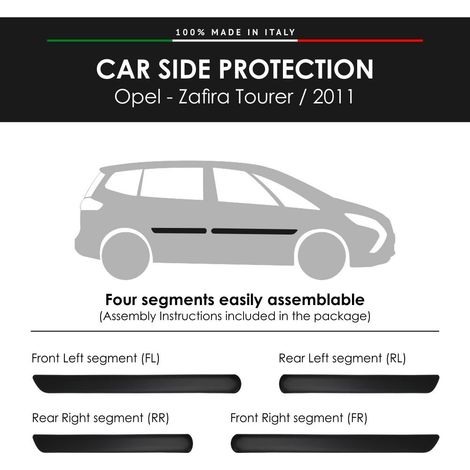 Modanature Laterali per Opel con Biadesivo 3M - Modello: ZAFIRA T.