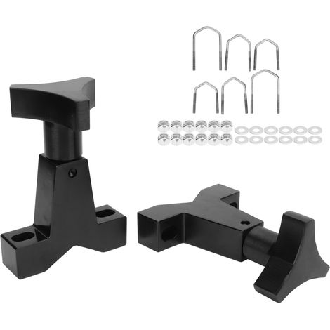 Support de cric hydraulique en acier allié, fixation pour tubes carrés et ronds de 1 à 2,5 pouces, système de montage noir robuste pour levage. (1/5)