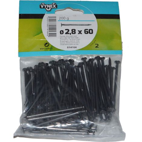 Pointe Tp Acier Brut 2,8x60mm Fixation Robuste Acier Brut - Vynex