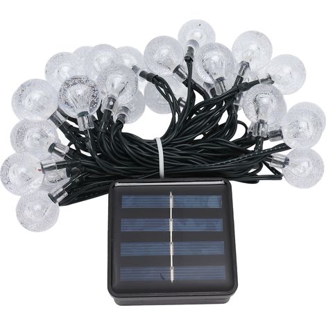 5 Meter lange, wasserdichte Solar-Lichterkette mit 30 LEDs, ideal für Gärten, Terrassen und Gartenpartys. Farbenfrohes Licht. (1/5)