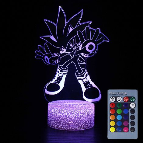 Lumière nocturne 3D animée colorée avec télécommande 16 couleurs changeantes, lampe de chambre pour enfants, cadeau d'anniversaire (1/5)