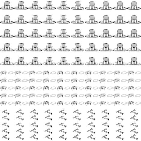 Walquicks 50 Sets Drehverschluss-Verschlüsse für Bootsplanen Rostfrei Druckknöpfe, Ösen und Schrauben Für Schiffe, Yachten und Fischerboote Deckbeschläge