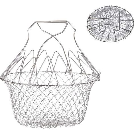 Panier À Friture Et À Salade En Acier Inoxydable, Passoire Extensible Pour Cuisine, Tamis Multifonction Chef (1/4)