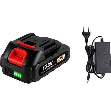 Batterie rechargeable, compatibilité 18V, indicateur de puissance LED, 128VF avec chargeur (1/2)
