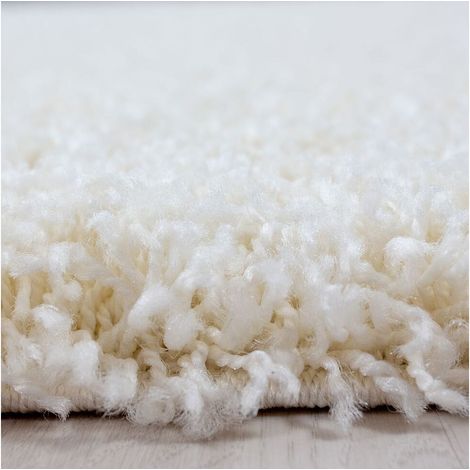 Tapis uni shaggy rond Bright Crème Ø 120 (1/5)