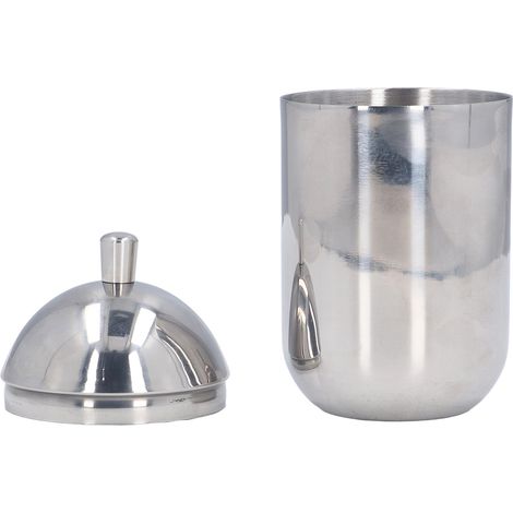 Écrin porte-coton-tige en acier inoxydable 304, boîte à coton-tige anti-poussière avec couvercle, luxe léger pour salle de bain et maison (1/5)