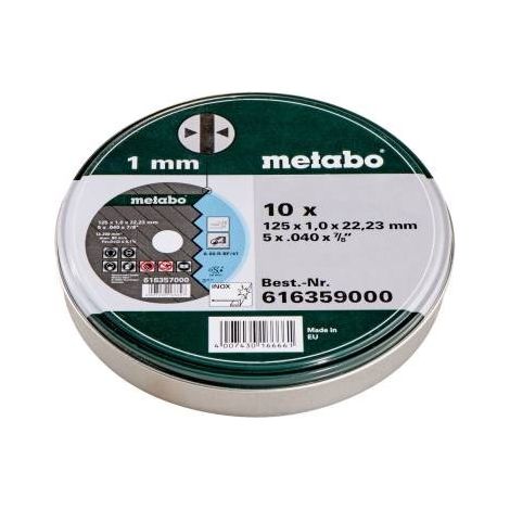 Metabo Accessori - 10 dischi da taglio SP 125 x 1,0 x 22,23 mm 616359000 (1/7)