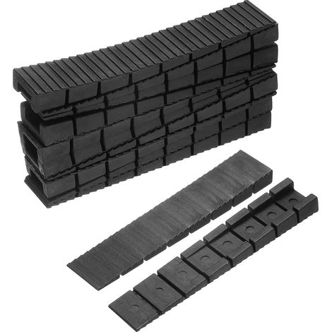 Lot de 20 cales de nivellement noires en composite plastique de 10 cm (4 pouces), fermes et antidérapantes, pour la mise à niveau de tables, toilettes, spas et meubles de bricolage. (1/5)