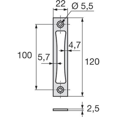 PASADORES IZQUIERDOS ARRIBA Y ABAJO PARA CERRADURAS EMPOTRADAS WID.22 EP25 - STREMLER - 2840.00.0L22 STREMLER ASSA ABLOY