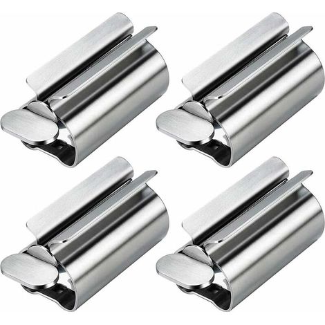 Green Mobility-Presse-Tube, Lot de 4 Porte-Dentifrice Presse-Tube en Acier Inoxydable, Presse-Tube de Tube de Roulement de Presse-Tube, Support de Siège de Dentifrice clé à Tube pour Salle de Bain (1/5)