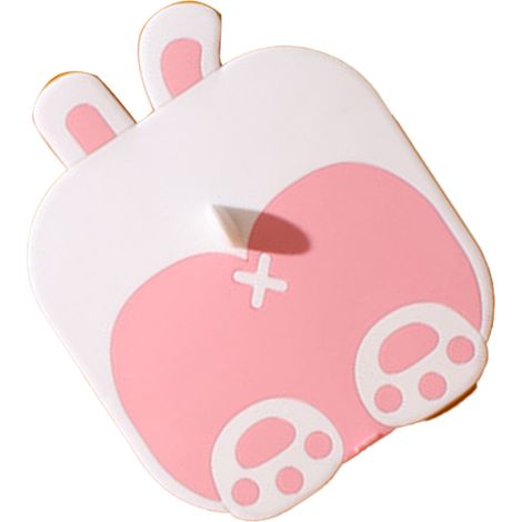 Bouchon de douche/d'évacuation en silicone antidérapant, style dessin animé, résistant aux odeurs, pour baignoire et toilettes, blanc et rose. (1/5)