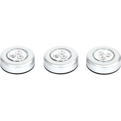 Lot de 3 Lampes à Led "Push" 7cm Blanc (1/5)