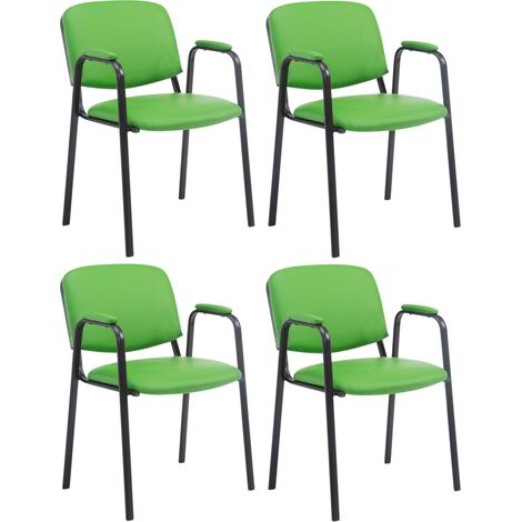 4er Set Besucherstühle Ken Pro Kunstleder grün
