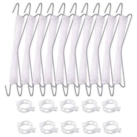 10er-Pack Tomatenhaken mit Schnur, für Tomaten und Gurken, Gewächshäuser für anderes Gemüse, 10 Haken (10 Meter Schnur) + 20 Schlaufen (1/4)