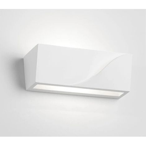 Applique Lampada Parete Gesso Moderno Bianco Verciciabile Doppia Luce G9 GS5045
