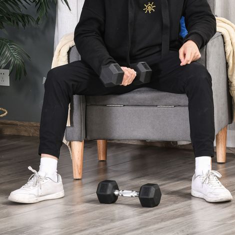 Hexagon Hanteln, 2er Set Hanteln mit gerändeltem Griff, Kurzhantelset aus Gusseisen, 2 x 4 kg, Kurzhanteln für Männer Frauen, Zuhause, Fitnessstudio, Krafttraining