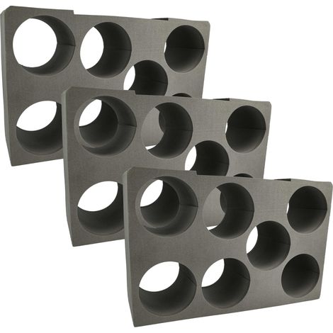vhbw 3x Kartuschen-Einsatz kompatibel mit Bosch Sortimo L-Boxx 374 Werkzeugkoffer, Systembox - Schaumstoffeinlage für 7 Kartuschen Schwarz
