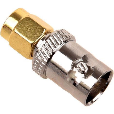 Adaptateur 2 connecteurs SMA mâle plaqué or vers BNC femelle plaqué argent (1/3)