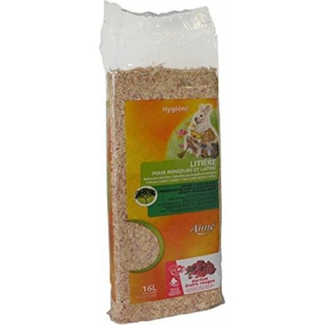 Litière Compressée Fruits Rouges 16 L pour Petits Animaux