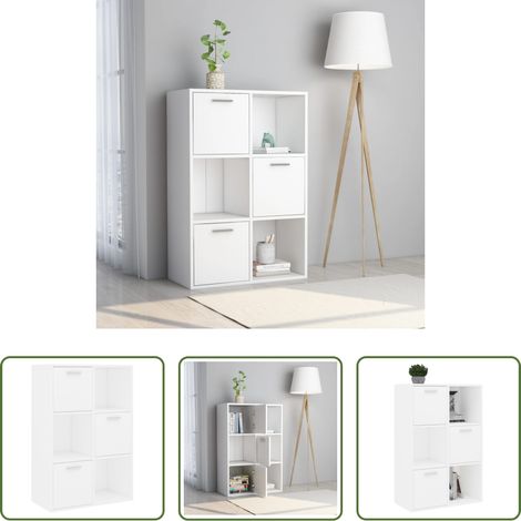 Étagère de bureau -  Armoire de rangement Blanc 60x29,5x90 cm Bois d'ingénierie (1/5)