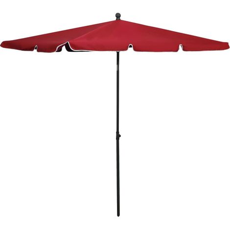 Sonnenschirm mit Mast 210x140 cm Bordeauxrot