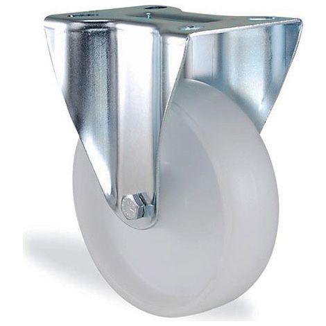 Roulette fixe polypropylène blanc diamètre 80mm charge 100kg