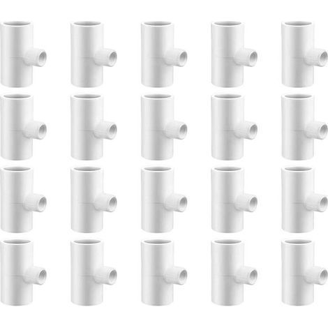 20 Stück PVC-T-Stücke für Hühnertränke, Kunststoffrohr, 1/2 Zoll, FTP-Gewinde, 1/8 Zoll (1/4)
