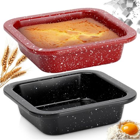 2 petits moules à pâtisserie en granit pour gâteaux, brownies et desserts (1/4)