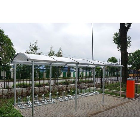 Abri à vélos ZORZA pour 15 vélos - 630 cm - Fixation: à fixer dans le béton (1/5)
