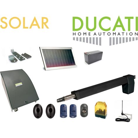 Kit de motorisation de portail 12V solaire – Max 1 vantail 3,5m – Charge 350kg – Autonomie jusqu'à 50 cycles par jour – M-E - HC812-400