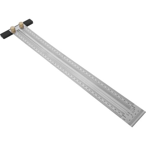 T-förmiger Lochlineal aus Edelstahl, Anreißlehre, Holzbearbeitungs-Markierungs- und Messwerkzeug, 400 mm (1/5)