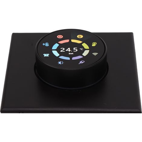 Thermostat intelligent programmable Tuya WiFi pour chauffage au sol domestique, avec application de contrôle à distance, minuterie et bouton de minuterie, AC 95240V, noir (1/5)