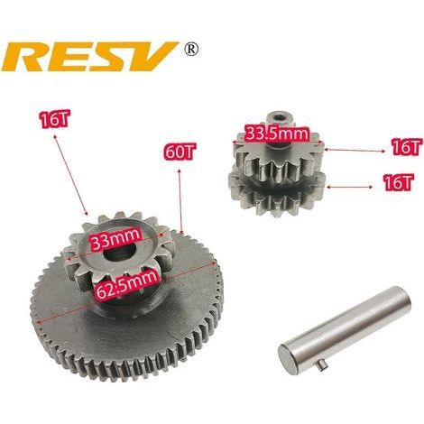 Convient pour les moteurs HONDA CG125, CG200 et CG250 : pignon de démarreur avec 18T, 16T, 17T, 49T, 60T et 62T (16T, 60T, 16T et 16T). (1/5)