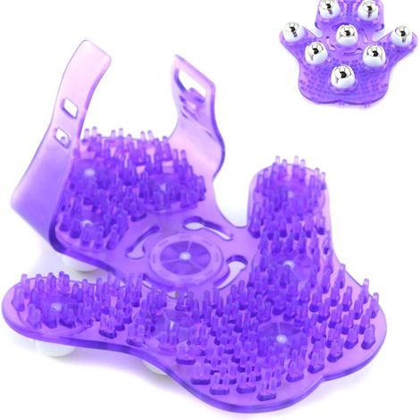 Gant De Massage En Forme De Paume - 9 Boules Métalliques Rotatives 360° - Pour Corps Visage Et Pieds - 1 Pièce (1/5)