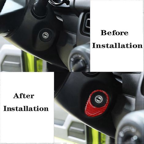 Autocollants de décoration pour interrupteur à clé de contact de voiture, garniture pour accessoires Jimny 2019 2020 2021 2022, voiture rouge (1/4)