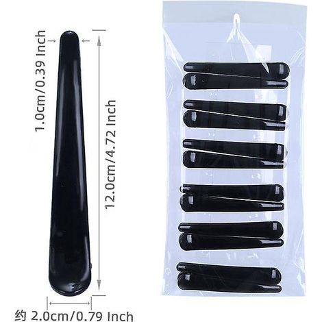 Schwarze, 12 Stück, 12 cm, professionelle Haarspangen zum Stylen, rutschfeste Haarspangen ohne Abdrücke, Schneideclips (1/5)