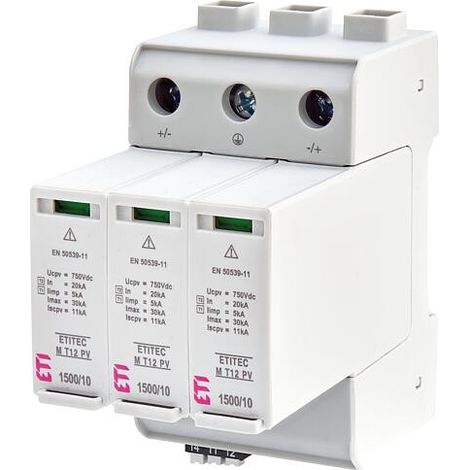 ETI Parafoudre combiné pour PV, ETITEC M T12 PV 1500/10 Y RC, REG