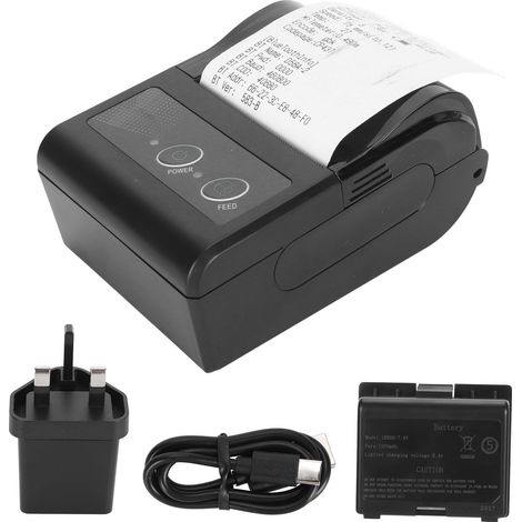 Imprimante thermique 58mm Bluetooth USB 50-80mm/s 203DPI étiquettes expédition Prise UK 100-240V facile d'emploi (1/5)