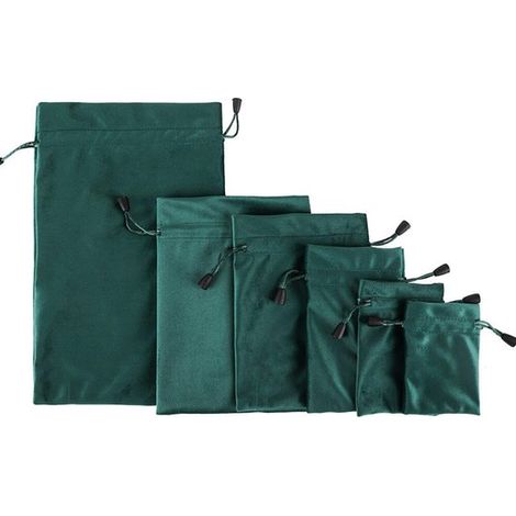 Confezione da 6 sacchetti portaoggetti con coulisse regolabile, marroni, 6 misure, sacchetti in velluto per gioielli, sacchetti regalo, sacchetti per compleanno, regali (1/5)